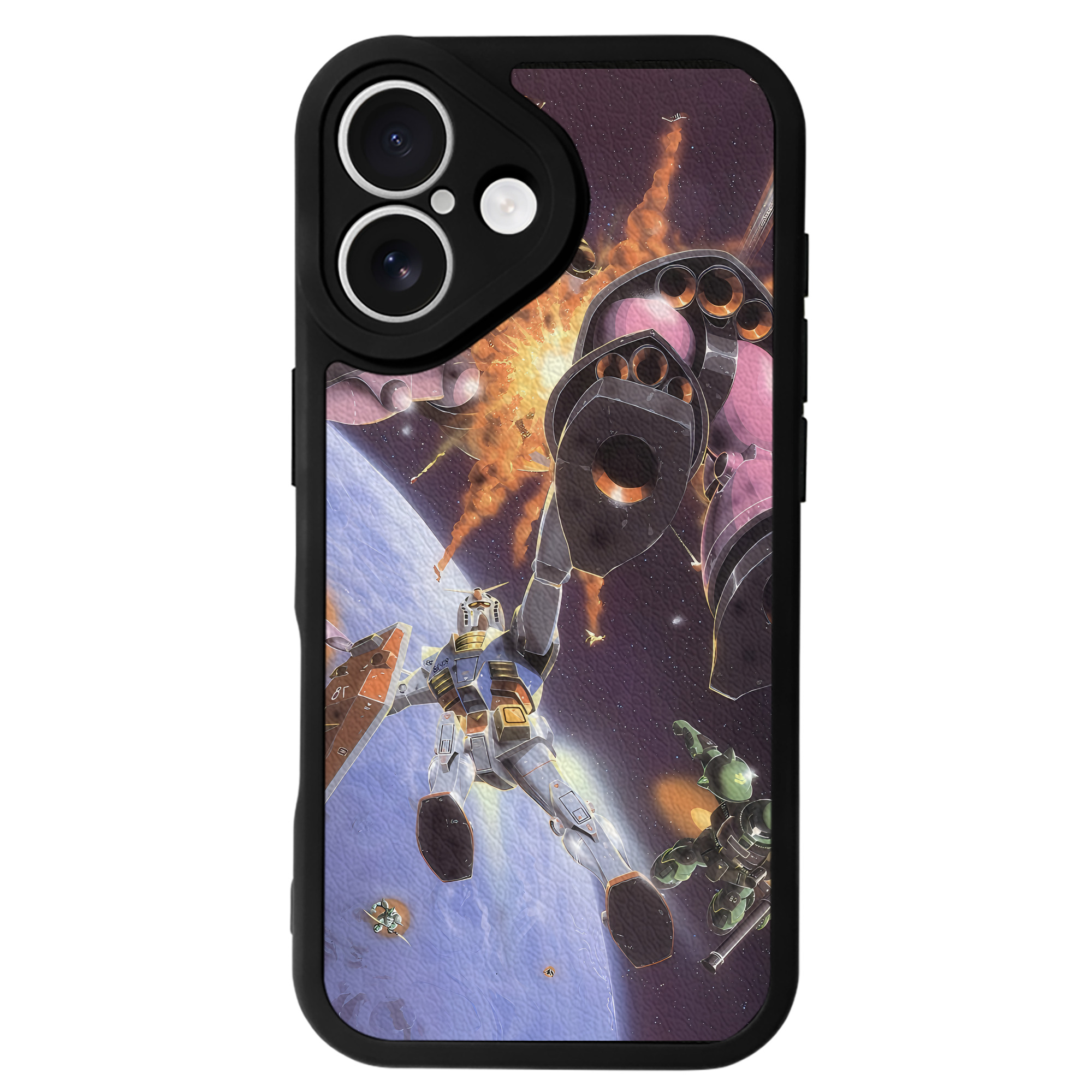 （画像用） 機動戦士ガンダム Mobile Suit Gundam 【iPhone 16シリーズ対応】シリコンスマホケース（レザー調） 材質：シリコン